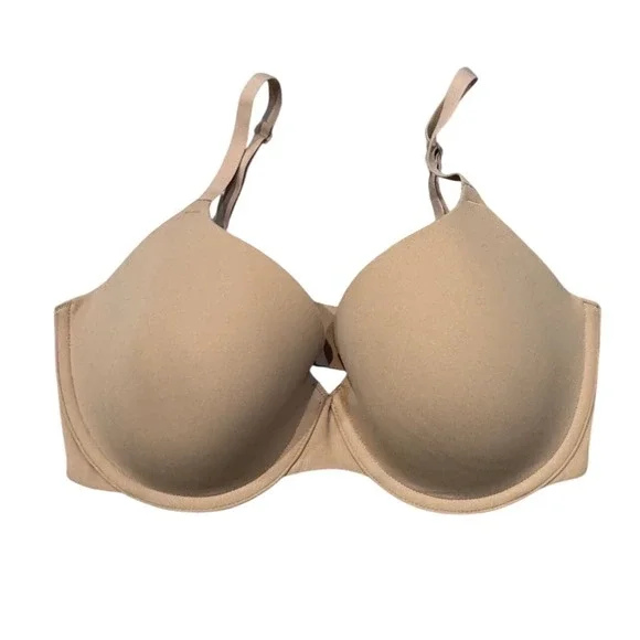 SKIMS Fits Everybody T Shirt Bra Clay Nude Underwire 32DD Seamless NWOT - Picture 2 of 6
